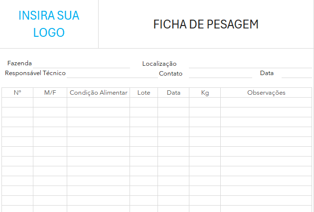 Ficha de Pesagem