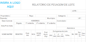 Relatório de Pesagem de Leite Grátis