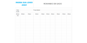 Planilha de Romaneio de Gado Grátis