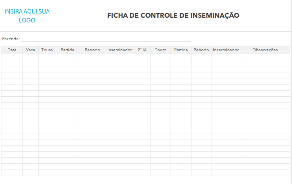 Ficha de Controle de Inseminação