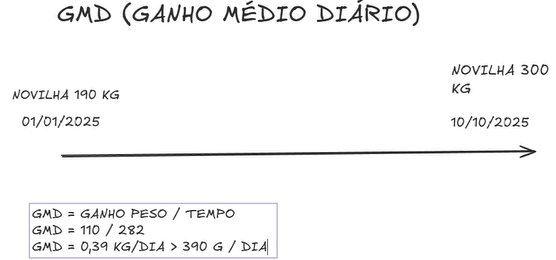 Calculadora GMD do Gado 1 Calculadora GMD do Gado - Fórmula